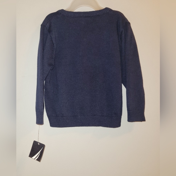 🆕️ Nautica Toddler Boys Navy Sweater Checked Button Down Shirt Set 18 Months - Picture 2 of 6